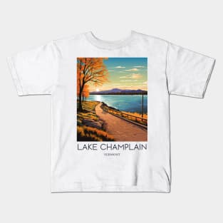 A Pop Art Travel Print of Lake Champlain - Vermont - US Kids T-Shirt